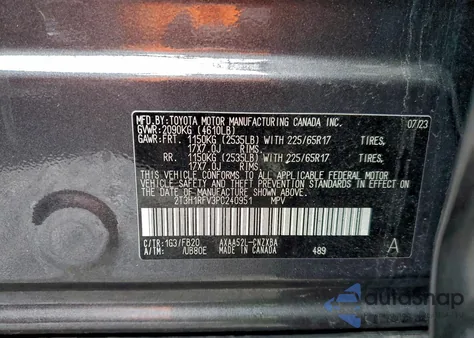 2023 Toyota Rav4 Le from USA, damaged, VIN 2T3H1RFV3PC240951